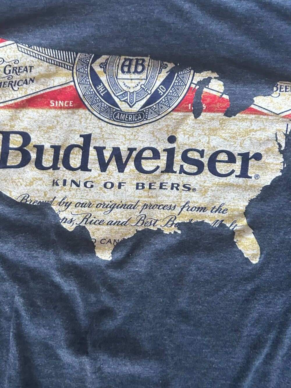 BKE Brew City Budweiser America Map T-Shirt Tee Size Large - Picture 3 of 11